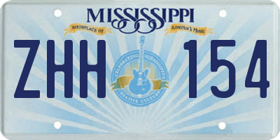 MS license plate ZHH154