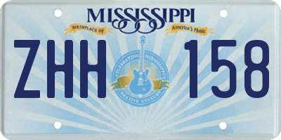MS license plate ZHH158