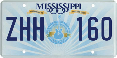 MS license plate ZHH160