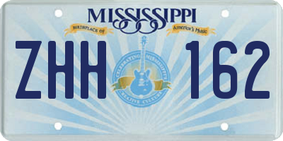 MS license plate ZHH162