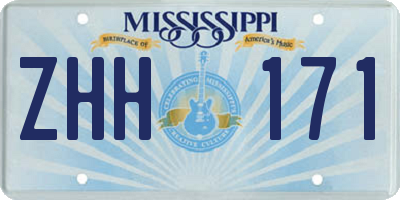 MS license plate ZHH171