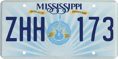 MS license plate ZHH173