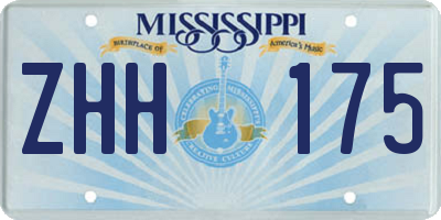 MS license plate ZHH175