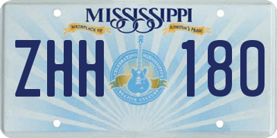 MS license plate ZHH180