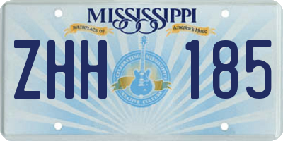 MS license plate ZHH185