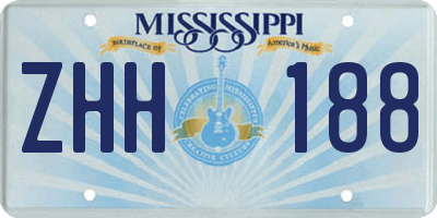 MS license plate ZHH188