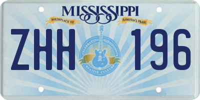 MS license plate ZHH196