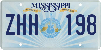 MS license plate ZHH198