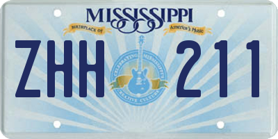MS license plate ZHH211