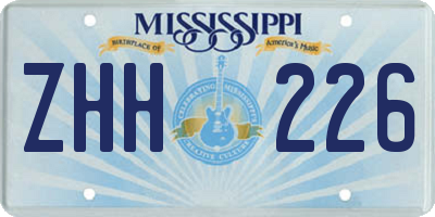 MS license plate ZHH226