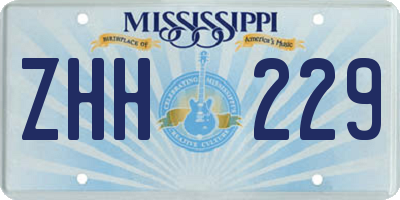 MS license plate ZHH229