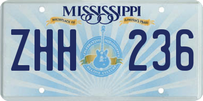 MS license plate ZHH236