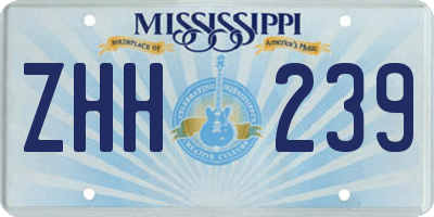 MS license plate ZHH239