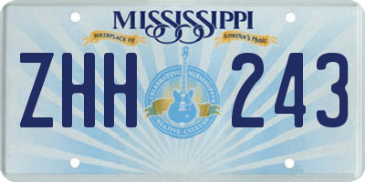 MS license plate ZHH243