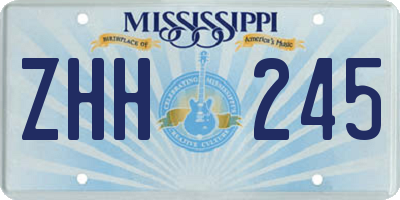 MS license plate ZHH245