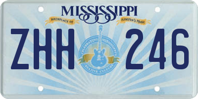 MS license plate ZHH246