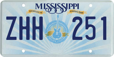 MS license plate ZHH251