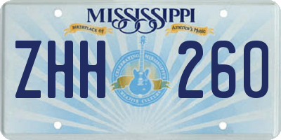 MS license plate ZHH260