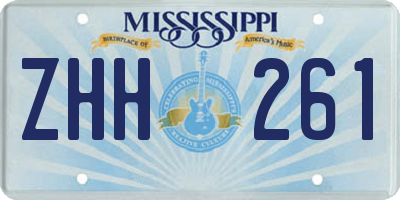 MS license plate ZHH261