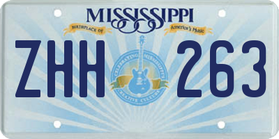 MS license plate ZHH263