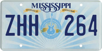 MS license plate ZHH264