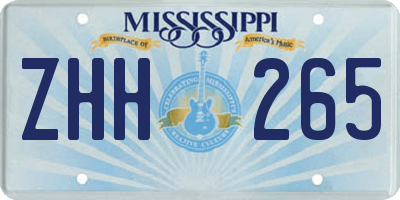 MS license plate ZHH265