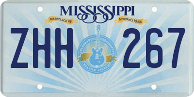 MS license plate ZHH267