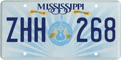 MS license plate ZHH268
