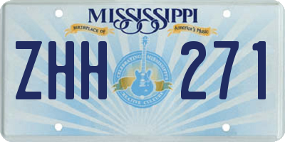 MS license plate ZHH271