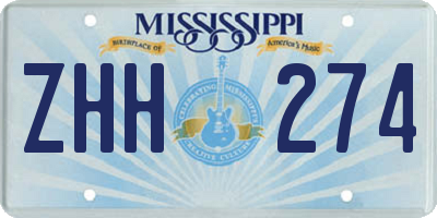 MS license plate ZHH274
