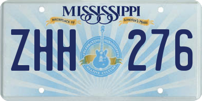 MS license plate ZHH276