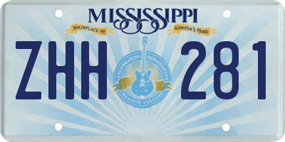 MS license plate ZHH281