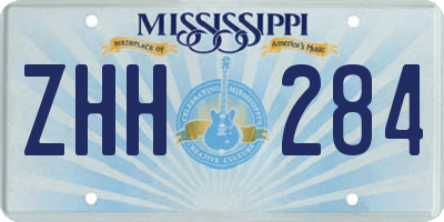 MS license plate ZHH284