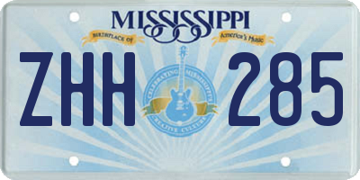 MS license plate ZHH285