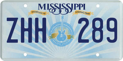 MS license plate ZHH289