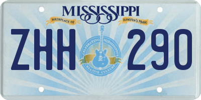 MS license plate ZHH290