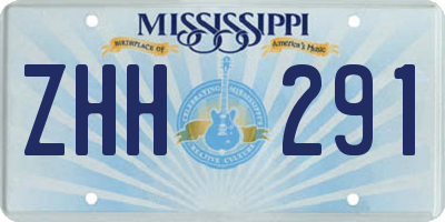 MS license plate ZHH291