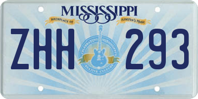 MS license plate ZHH293