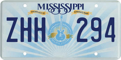 MS license plate ZHH294