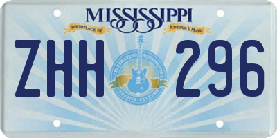 MS license plate ZHH296