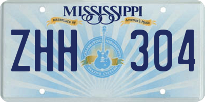MS license plate ZHH304