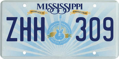MS license plate ZHH309