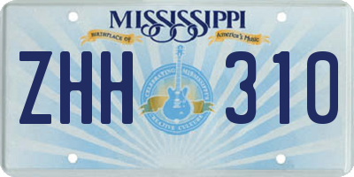 MS license plate ZHH310