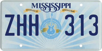 MS license plate ZHH313