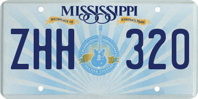 MS license plate ZHH320