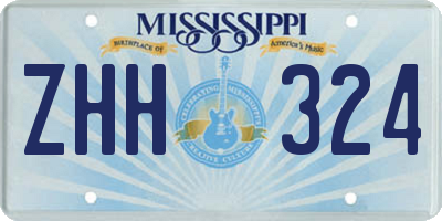 MS license plate ZHH324