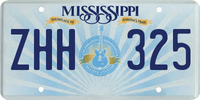 MS license plate ZHH325
