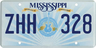 MS license plate ZHH328
