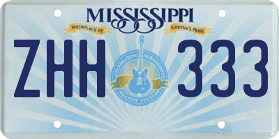 MS license plate ZHH333