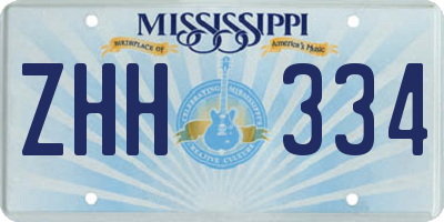MS license plate ZHH334